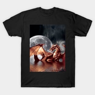 Dragon Moon - Fantasy Dragon Artwork T-Shirt